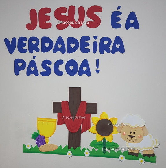 Mural Símbolo da Páscoa e Ressurreição de Jesus 120cm em Eva