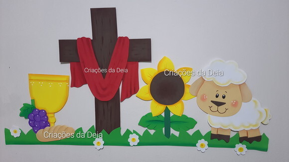 Mural Símbolo da Páscoa e Ressurreição de Jesus 96x80 cm Eva