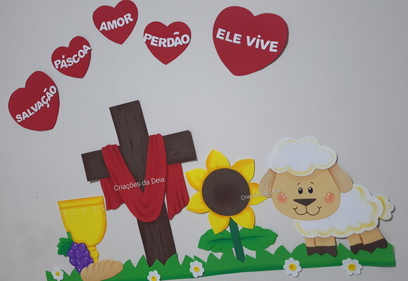 Mural Símbolo da Páscoa e Ressurreição de Jesus 96x80 cm Eva