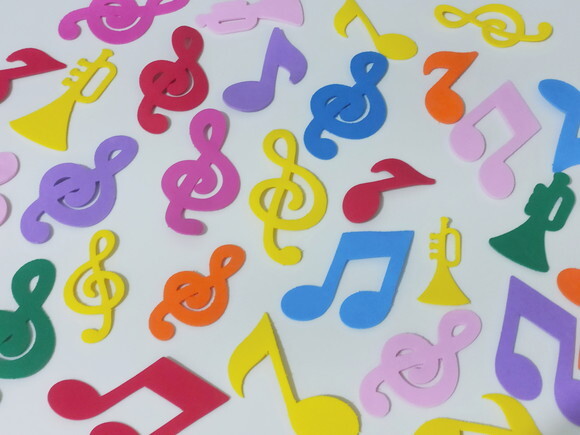 Notas Musicais em Eva - Kit 50 Peças de 6 à 10cm.