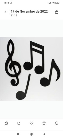 Notas Musicais em Eva - Kit 20 Peças de 15 a 18 cm