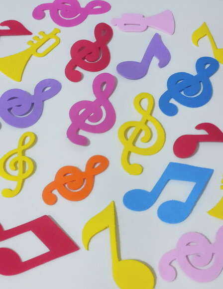 Notas Musicais em Eva - Kit 50 Peças de 6 à 10cm.