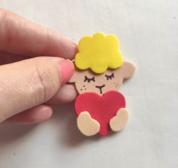 Ovelhinhas 6,5 cm - Mini Ovelhas de Eva para Aplique