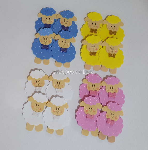 Ovelhinhas 7 cm - Mini Ovelhas de Eva para Aplique