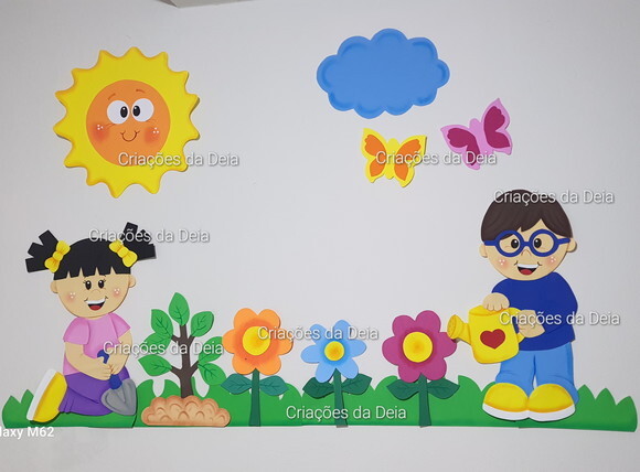 Painel Crianças e a Natureza Grande 120 cm Kit em Eva