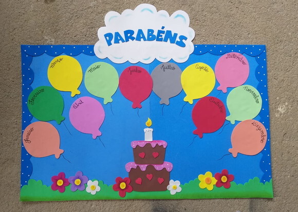 Painel de Aniversariantes para Escola - Eva (65x80cm)