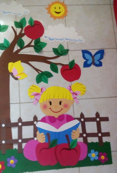Painel Decorativo para Escola (kit Completo) Crianças Lendo