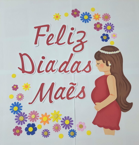 Painel Feliz Dia das Mães -mulher Grávida em Eva