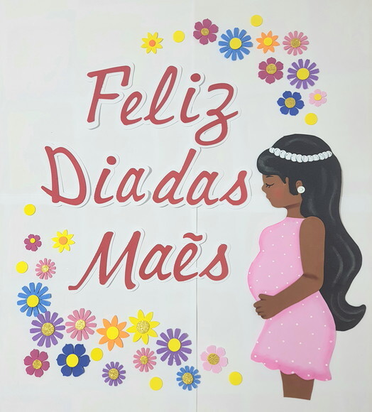Painel Feliz Dia das Mães -mulher Grávida em Eva