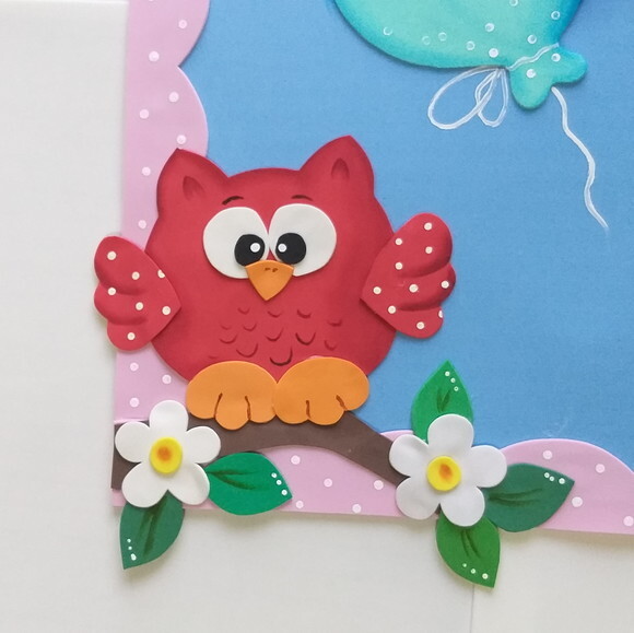Parabéns para Sala de Aula Tema Corujas (aniversario)