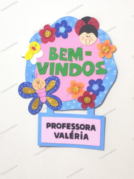 Placa de Eva bem-vindos para Porta - Jardim Berçário