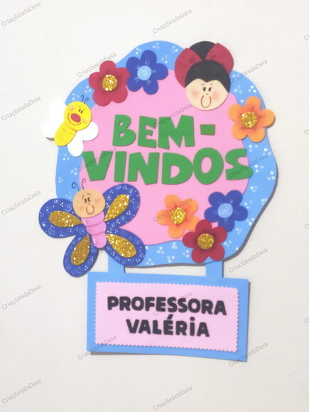 Placa de Eva bem-vindos para Porta - Jardim Berçário