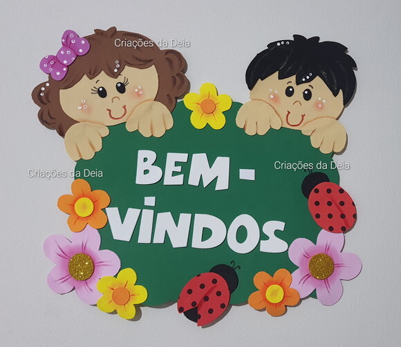 Placa de Eva para Porta - Crianças - 4 Opções de Cores