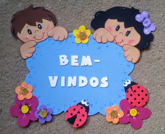 Placa de Eva para Porta - Crianças - 4 Opções de Cores
