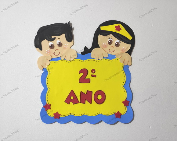 Placa de Porta tema Super Heróis para Sala de Aula em Eva