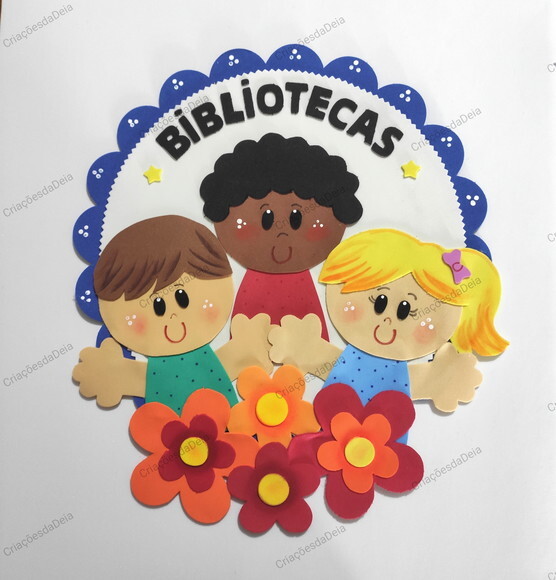 Placa de Porta de Biblioteca em Eva para Escola