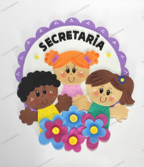 Placa de Porta de Secretaria Escolar em Eva