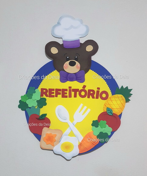 Placa de Porta para Refeitório em Eva. Alimentação Saudavel