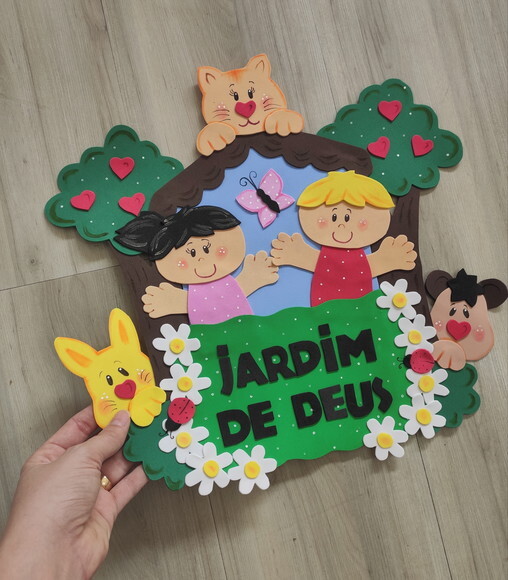 Placa de Porta Jardim de Deus em Eva