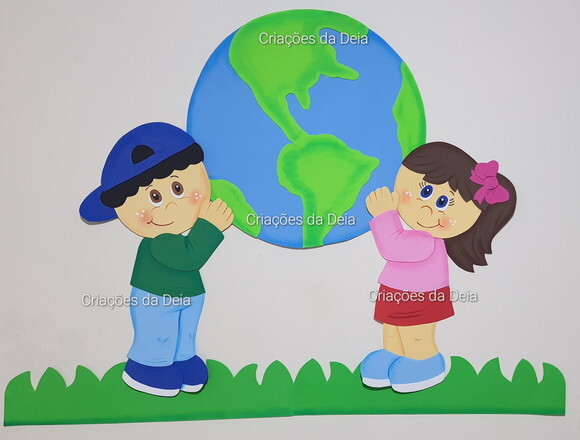 Planeta Terra Dia do Meio Ambiente 110 cm Painel em Eva