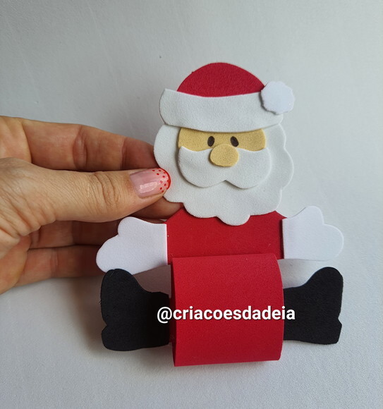 Porta Guardanapo de Papai Noel - Ceia de Natal