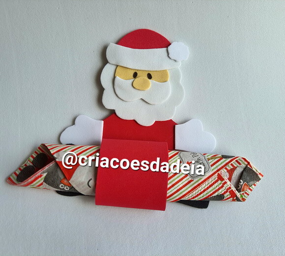 Porta Guardanapo de Papai Noel - Ceia de Natal