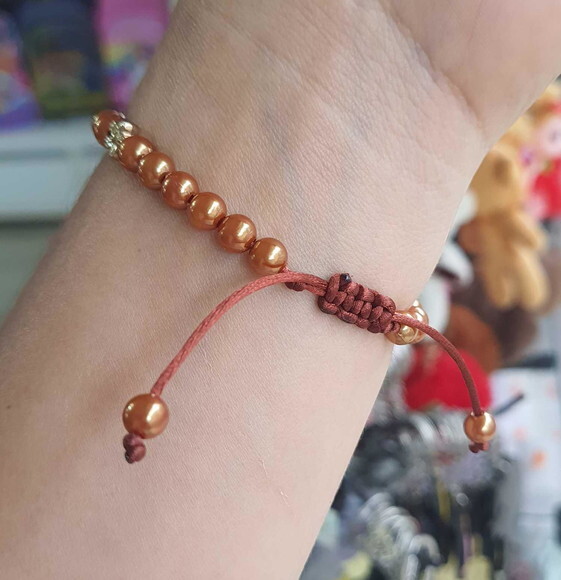 Pulseira de Contas Micangas Pulseira Gold Bijuteria