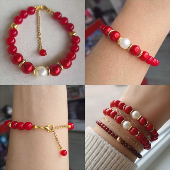 Pulseira Vermelha de Micangas Ousada Bijuteria