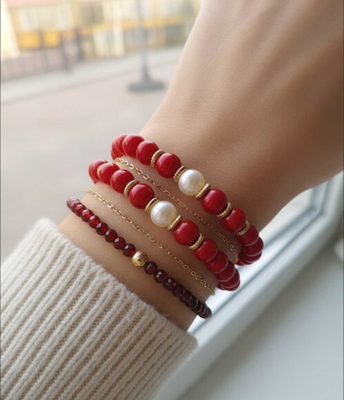 Pulseira Vermelha de Micangas Ousada Bijuteria