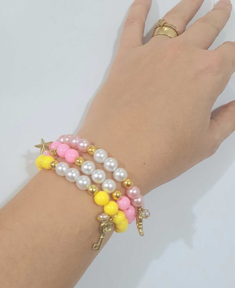 Pulseiras Coloridas Cores com Tons Leves Candy