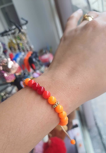 Pulseiras Coloridas Cores com Tons Quentes Laranja