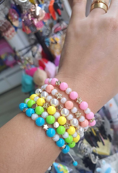 Pulseiras Coloridas Cores com Tons Verdes Candy