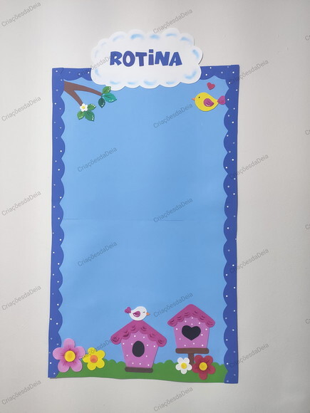 Rotina Grande para Sala de Aula - Tema Passarinhos Painel