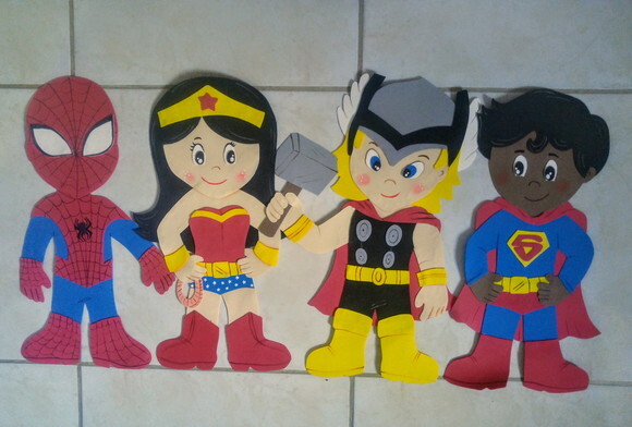 Super Heróis de 50 cm de Altura (eva) (por Unidade)
