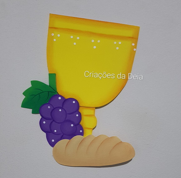 Taça com Uva Símbolo da Páscoa 25 cm Eva Ultima Ceia