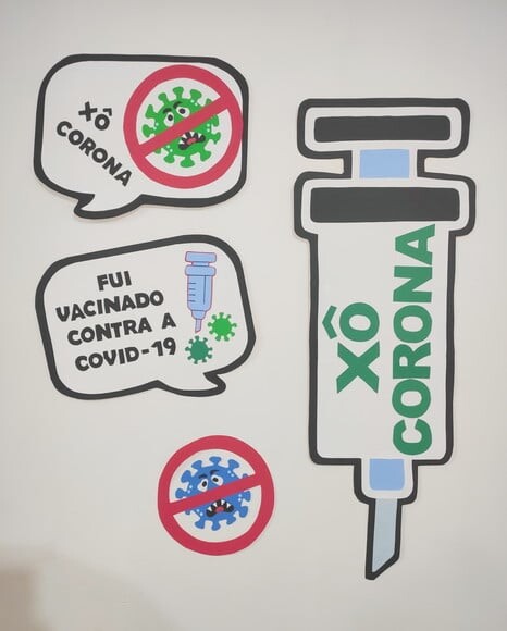 Xô Corona Vírus Kit 4 Peças de Eva - Covid 19 - Vacina