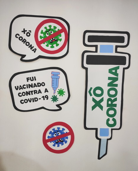 Xô Corona Vírus Kit 4 Peças de Eva - Covid 19 - Vacina
