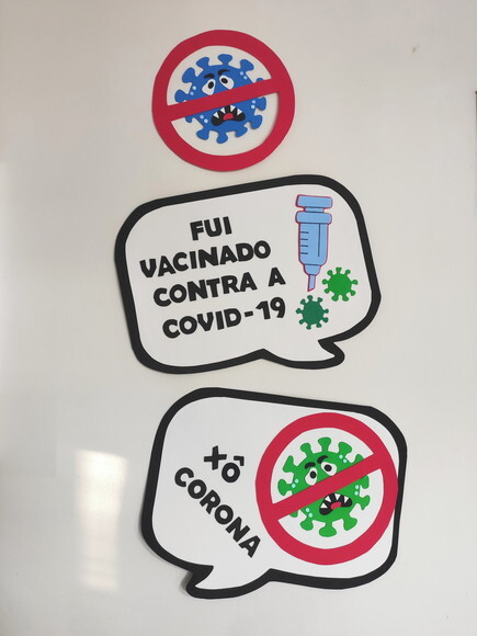 Xô Corona Vírus Kit 4 Peças de Eva - Covid 19 - Vacina