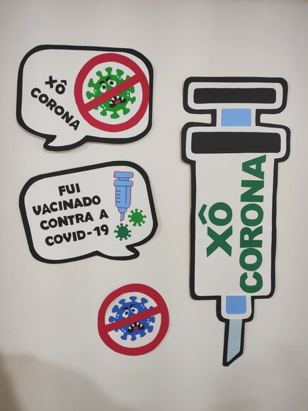 Xô Corona Vírus Kit 4 Peças de Eva - Covid 19 - Vacina