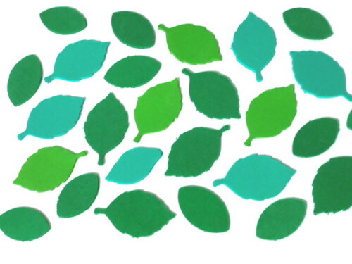100 Apliques de Mini Folhas de Eva (3 e 4,5 Cm)