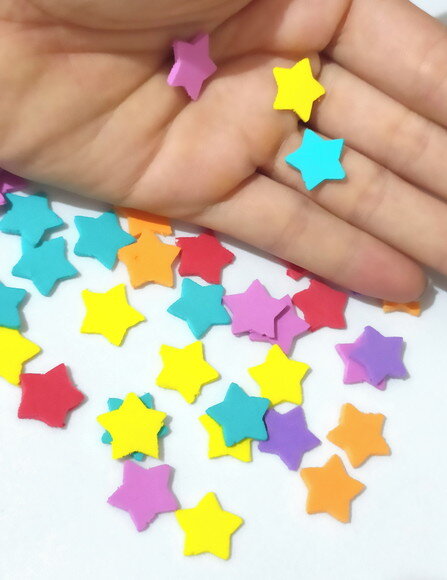 100 Apliques de Mini Estrelas de Eva (1.5 Cm)