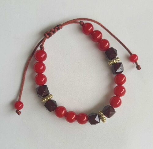 2 Pulseira Vermelha de Micangas Ousada Bijuteria