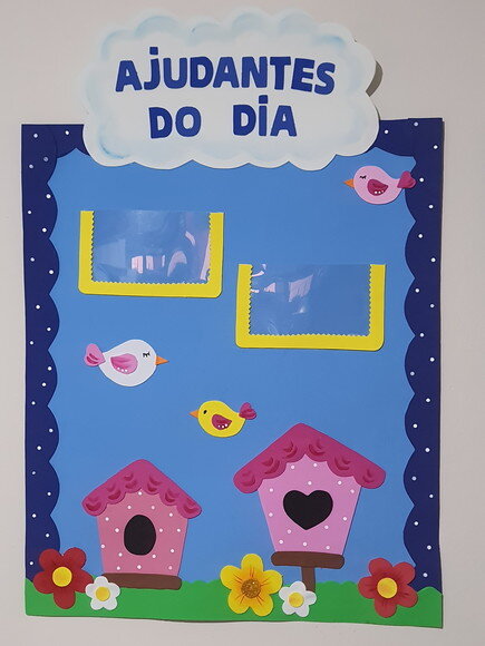 3 Peças Rotina em Eva para Sala de Aula - Tema Passarinho