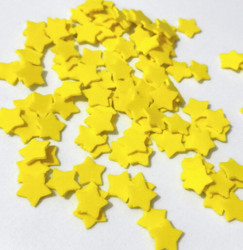 50 Apliques de Mini Estrelas de Eva (1.5 Cm) Cor Única