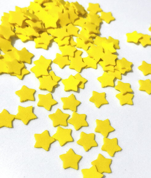 50 Apliques de Mini Estrelas de Eva (1.5 Cm) Cor Única