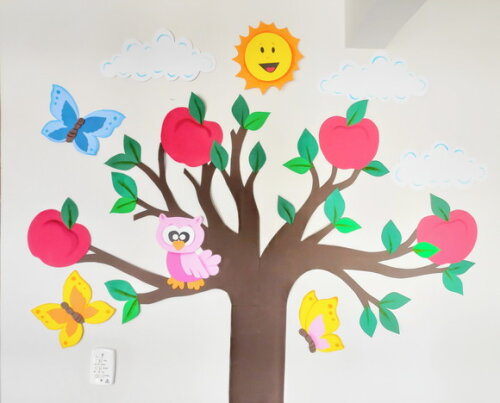 Árvore Grande de Eva para Mural Escolar - Kit Completo + Bri
