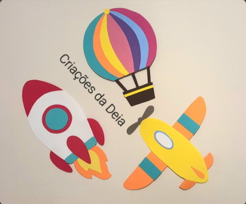 Balão, Avião, Barco e Foguete Escolha 2 Avulsos 30cm em Eva