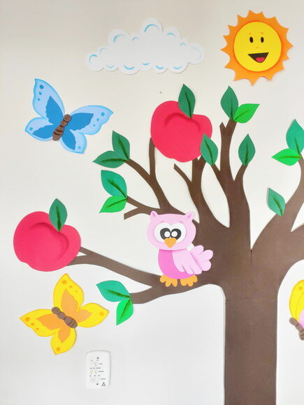 Árvore Grande de Eva para Mural Escolar - Kit Completo + Bri