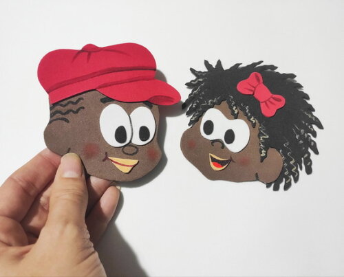 Cabecinhas crianças negras - Jeremias e Milena