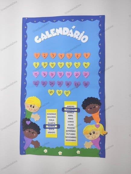Calendário Grande de Eva para Sala de Aula - Crianças